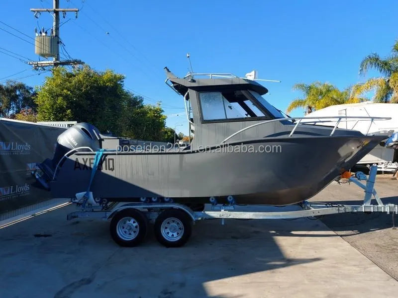 22ft High-Speed Aluminum Fishing Boat with Outboard Engine | Sport Yacht Cabin Cruiser