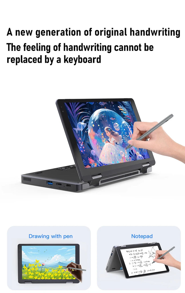Zwide Mini Laptop 8-inch Touchscreen – 2-in-1 Pocket Laptop for Business & Entertainment