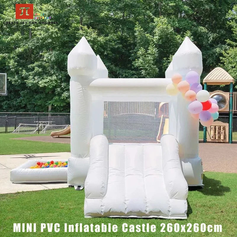 Commercial White Inflatable Bounce House Bouncy Castle 10x10ft with Blower – Kids & Events