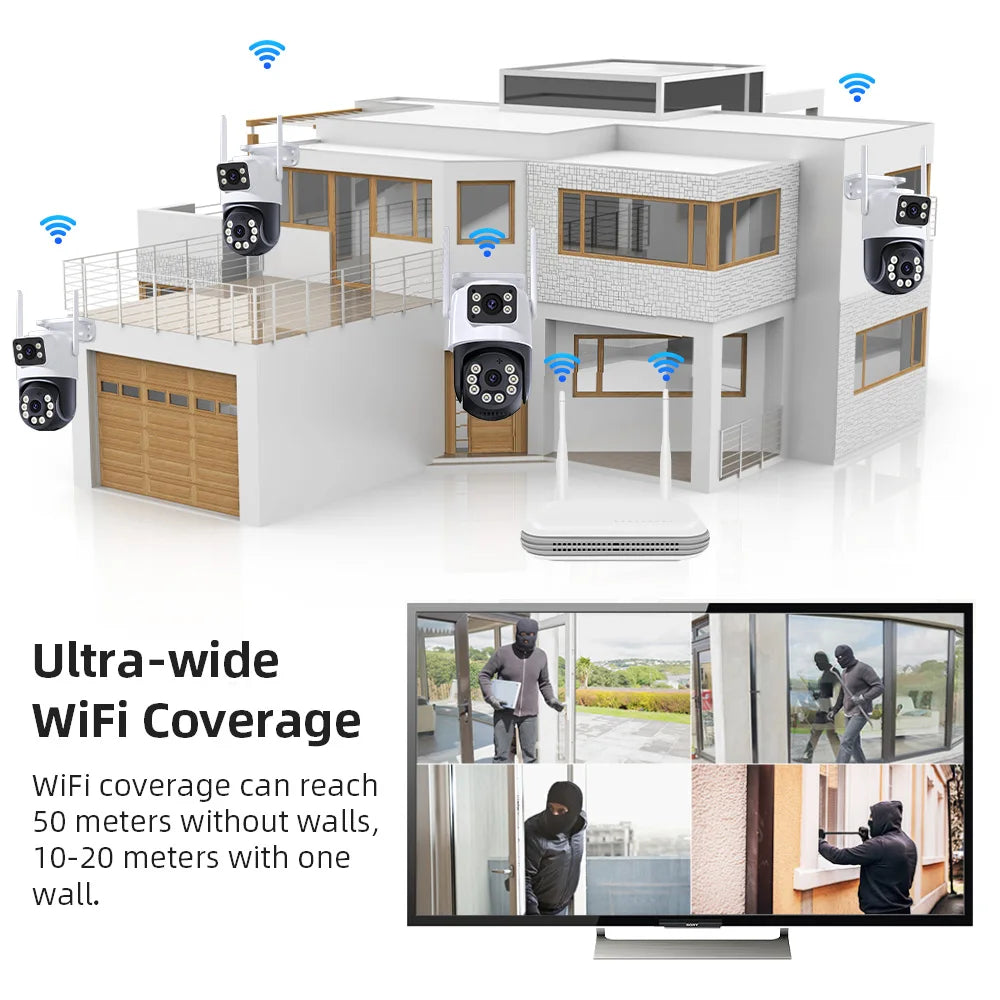 8CH NVR WiFi CCTV Security System 4MP/6MP IP Cameras with Audio & Two-Way Communication