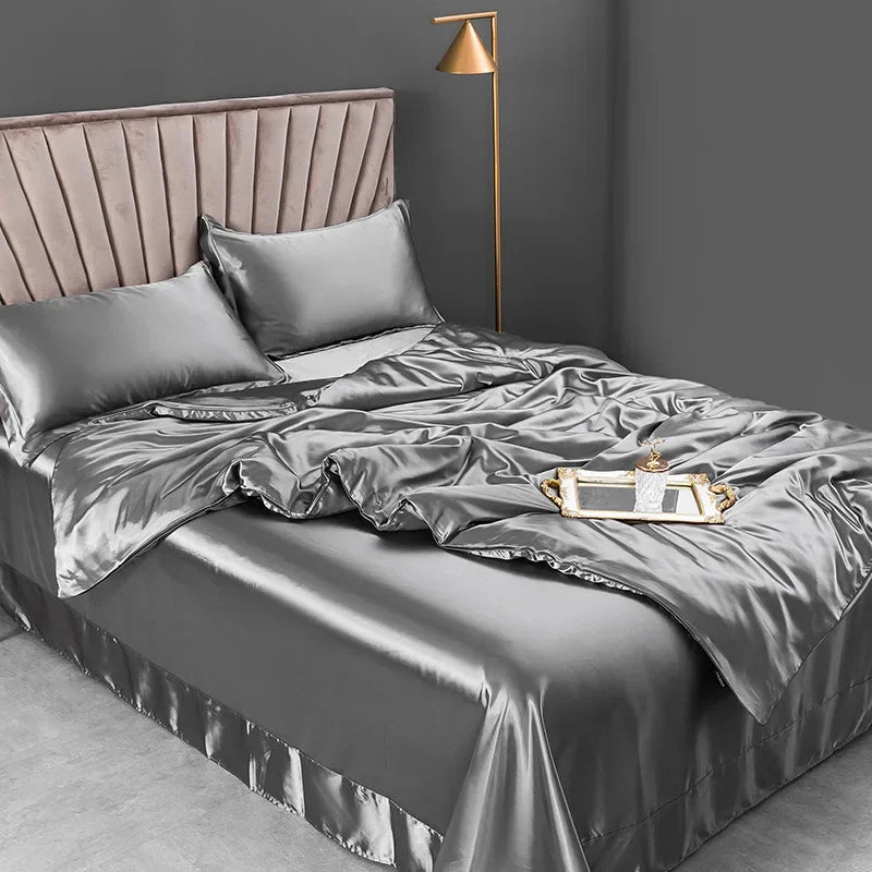 100% Pure Silk Bedding Set – Luxury Duvet Cover, Bed Sheet & Pillowcases