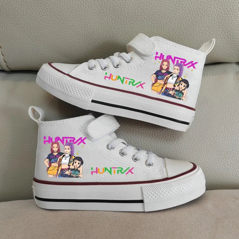 Children's High-Top Canvas Kpop Demon Hunter Sneakers – Breathable Kids Sports Shoes