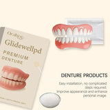 Full Denture Fake Teeth Set with Silicone Upper & Lower Veneers – Natural Fit Smile Kit with Adhesive Gel thumbnail 13