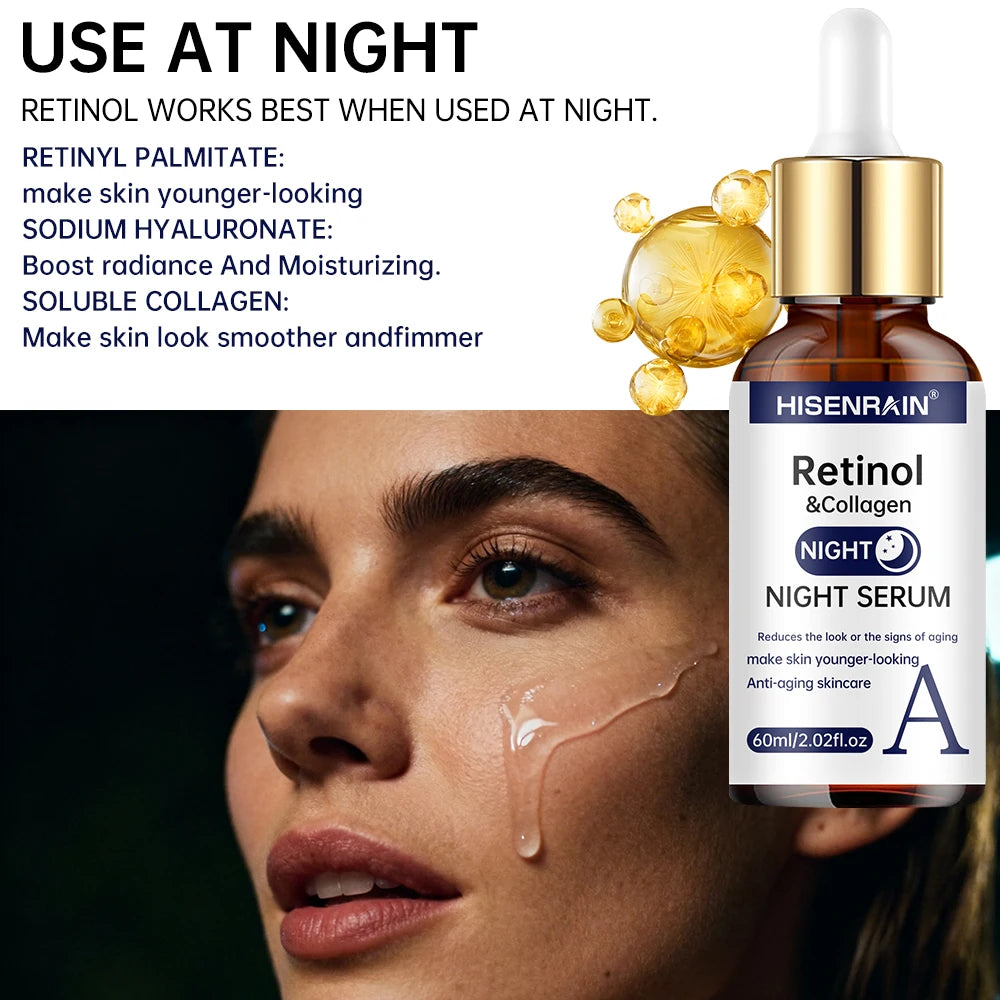 HISENRAIN Vitamin C Retinol Hyaluronic Acid Serum Duo Anti Aging Brightening Hydration Combo