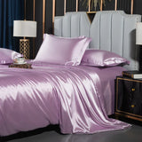 Nordic Silk Rayon Bedding Set 3/4/5 Piece Duvet Cover Bed Sheet Pillowcase Solid Luxury Twin Full Queen King Family Size thumbnail 24