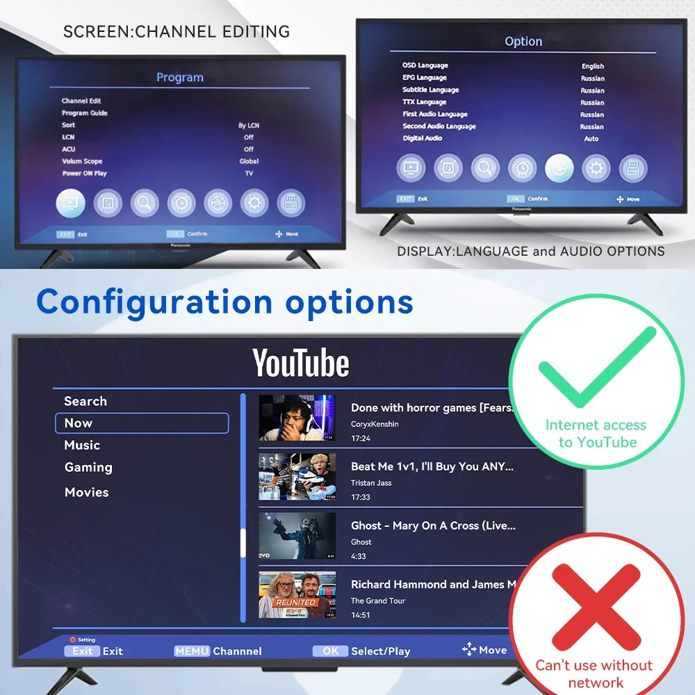 Dluxury U3mini DVB T2/C Digital TV Decoder HD TV Tuner with Free Channels & 7-Day EPG