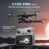 V168 Pro MAX 8K GPS Drone with 5G WIFI, 4.5" Screen, FPV, 360° Obstacle Avoidance & Brushless Motor RC Quadcopter thumbnail 7