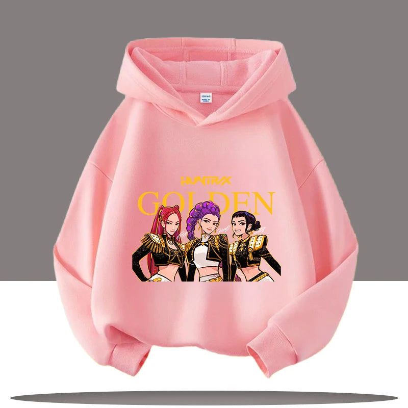 K-pop Demon Hunters Hoodie for Kids – Boys & Girls Fashion Pullover with Saja Print