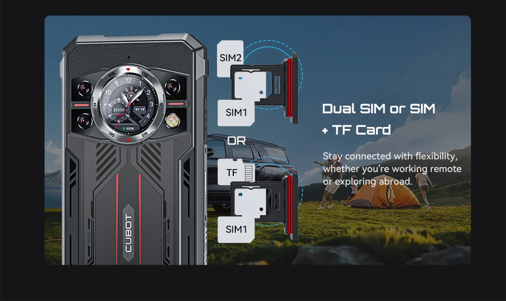 Cubot KingKong 11 Rugged 5G Smartphone, 10200mAh Battery, Dimensity 7025, 32GB RAM, 256GB ROM, 108MP Triple Camera, 6.72" FHD+ 120Hz Display, Android 15