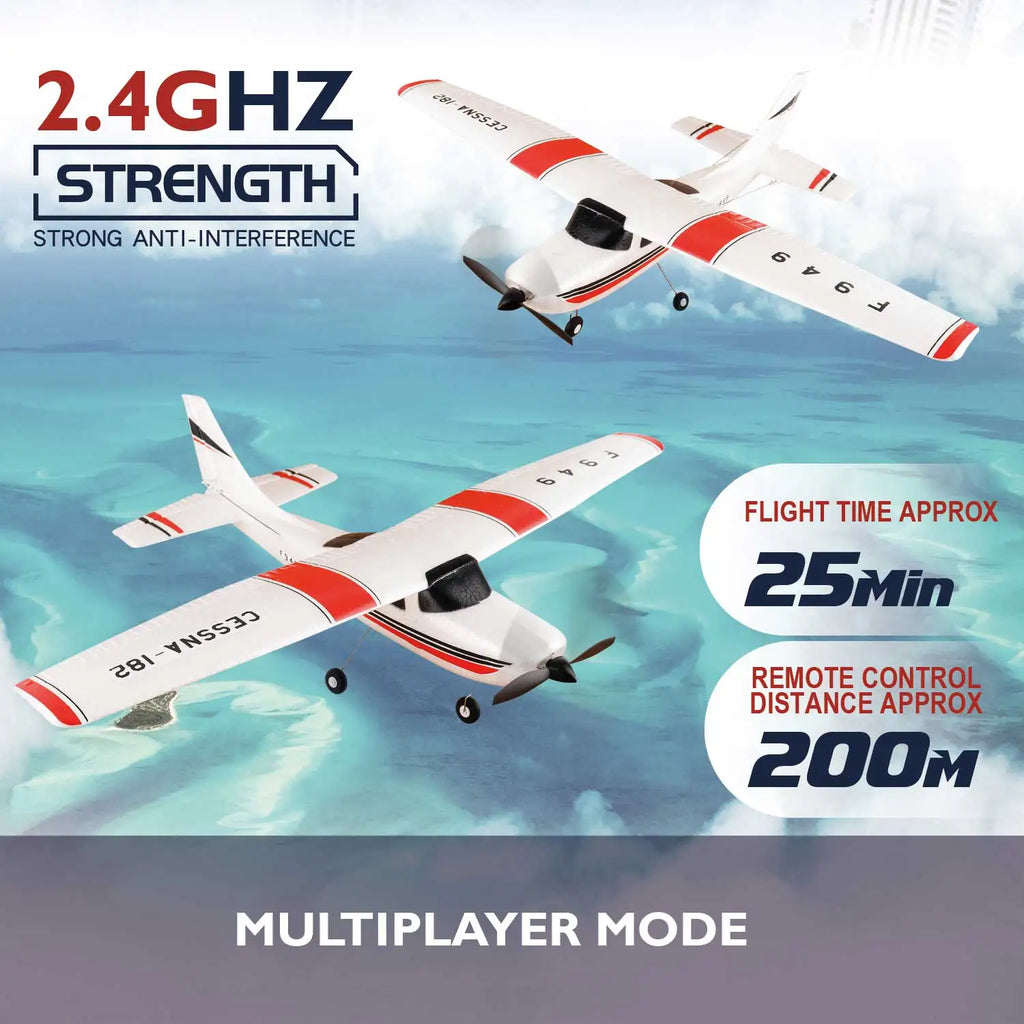 WLtoys F949 LCD RC Airplane Cessna 182 3D/6G 3CH Fixed Wing with Gyroscope Night Flight Ready