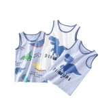 Boys Cartoon Dino Car Cotton Tank Top Singlet Underwear – Kids Summer Undershirt 3-10T thumbnail 5