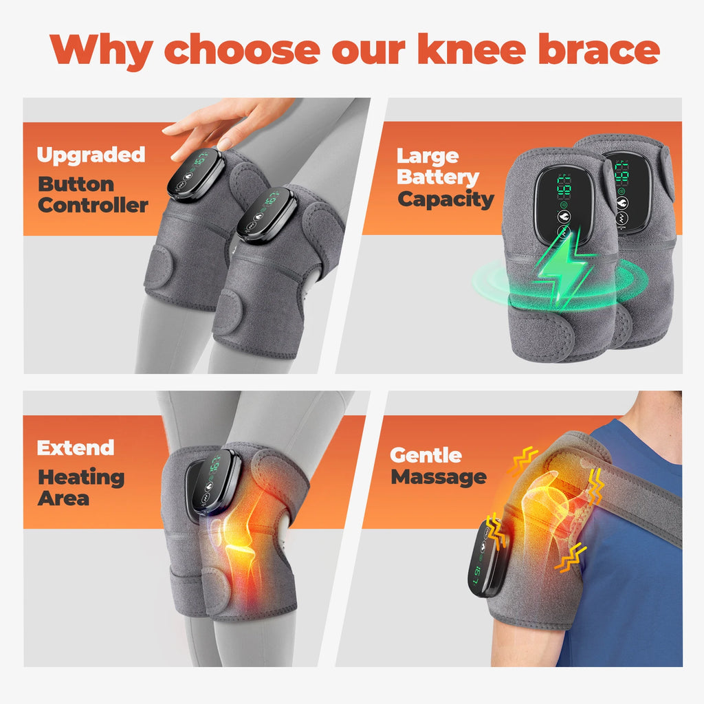 Wireless Shoulder Heating Pad With Massage 6 Temperature Levels App Control 5000mAh Battery AMH02