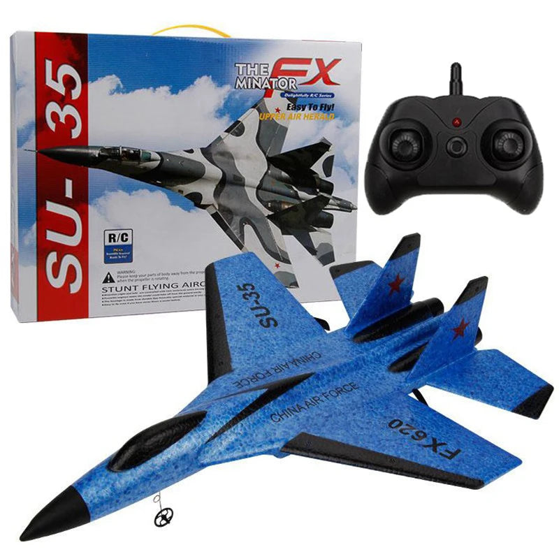 RC Foam Aircraft SU-35 Fighter Plane 2.4G Remote Control Glider for Kids and Adults