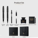 BAOKE T18/T19/T20 Black & Grey Fountain Pen Gift Set with Ink Bottle and 6 Cartridges – Stainless Steel Nib Metal Office Pen thumbnail 6