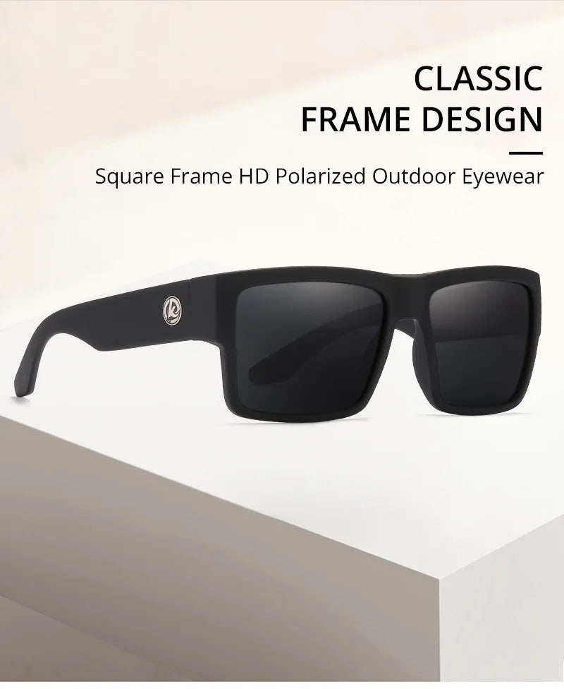 KDEAM Classic Square Polarized Sports Sunglasses UV400 Windproof Outdoor Fishing Driving Shades for Men KD093