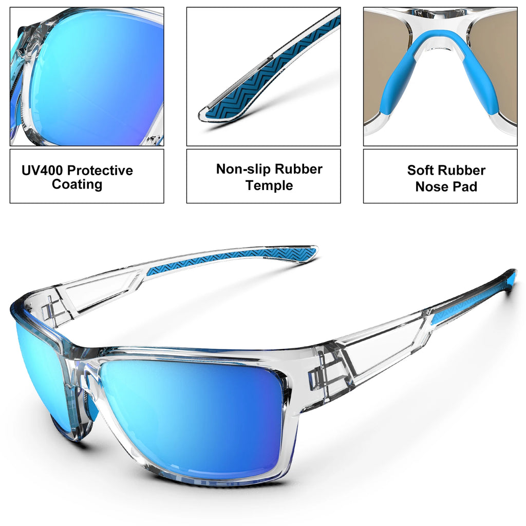SUUKAA Outdoor Polarized Sports Sunglasses for Men and Women UV400 TR90 Frame Driving Fishing Cycling Glasses