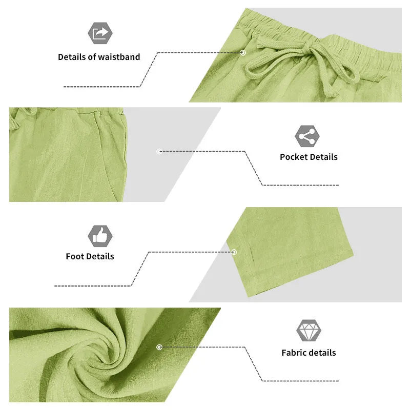 Men's 16-Color Breathable Linen Yoga Pants Loose Casual Sportswear for Spring/Summer