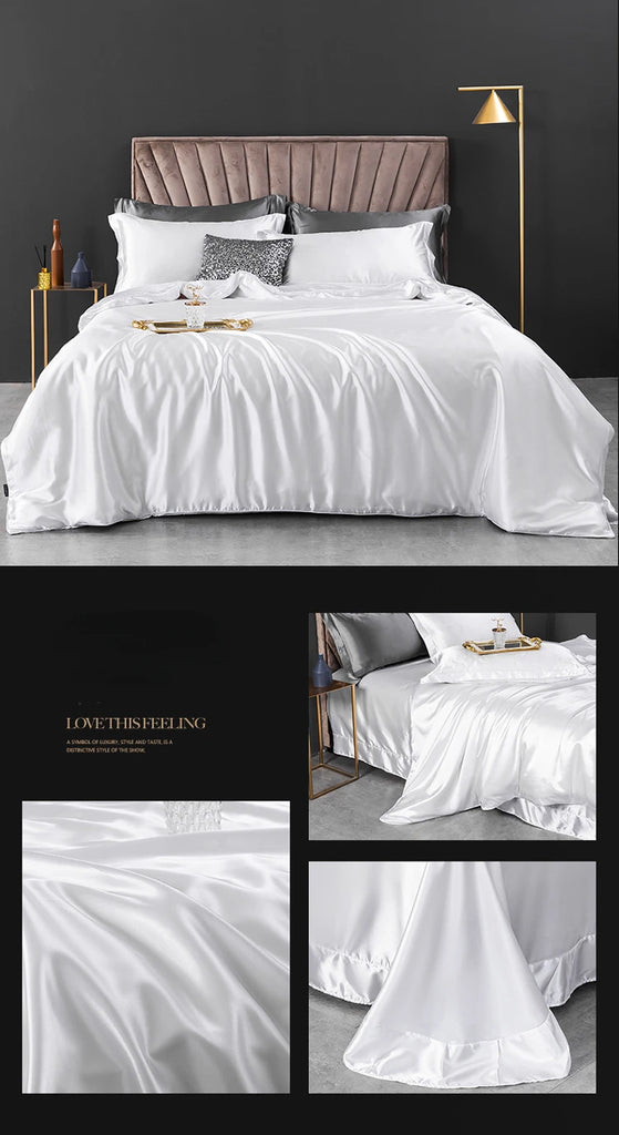 100% Pure Silk Bedding Set – Luxury Duvet Cover, Bed Sheet & Pillowcases