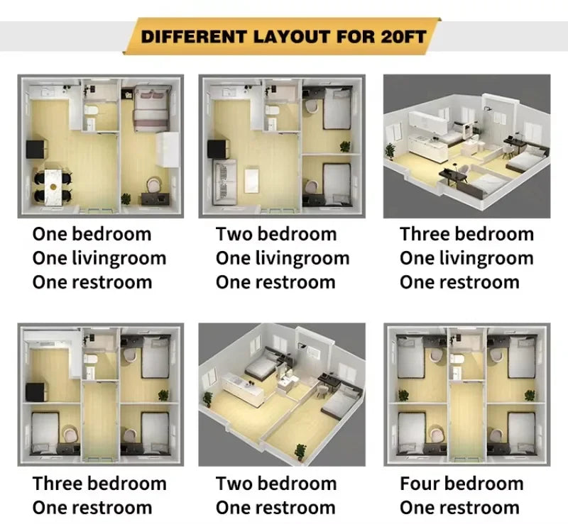 Expandable Prefab Container House 20ft 30ft 40ft Portable Steel Modular Home