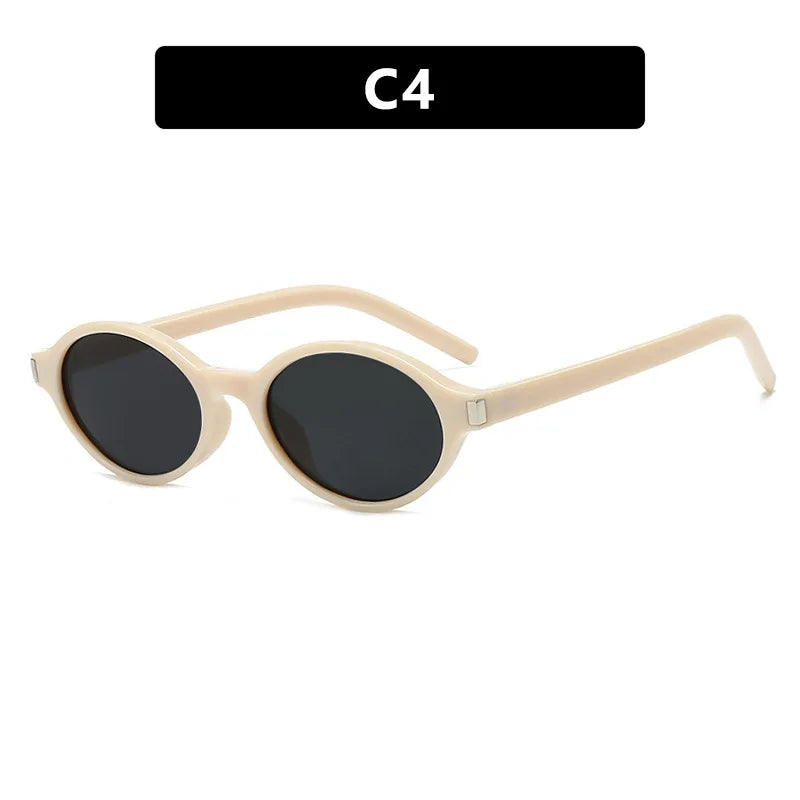Oval Rice Nail Retro Fashion Sunglasses – Customizable Myopia Lenses 0~-6.0