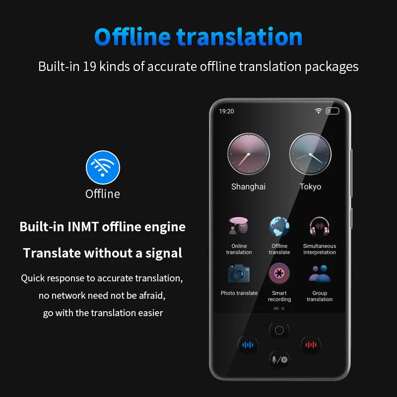 S85 Pro Smart Language Translator Device – 4” Touch Screen, 138 Languages, Offline Translation, Camera & Voice Recorder