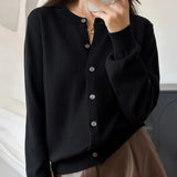 100% Cotton Women’s O-Neck Solid Cardigan – Luxury Designer Pullover thumbnail 34