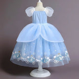 Cinderella Princess Cosplay Dress for Girls – Ball Gown Sequin Tutu Puff Mesh Summer Dress for Birthday & Carnival thumbnail 15