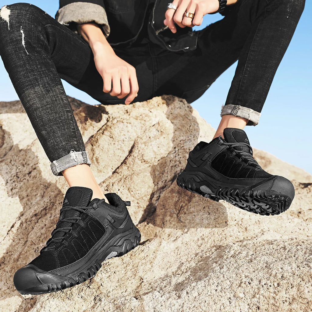 HIKEUP Men’s High-Quality Hiking Shoes – Durable Leather Climbing & Outdoor Walking Sneakers