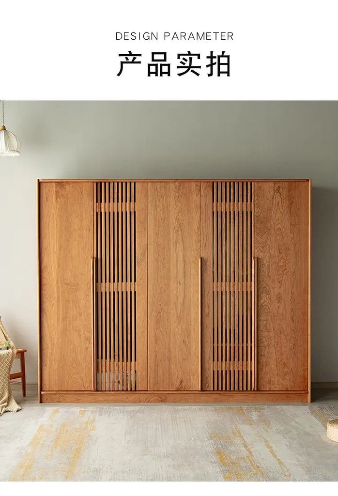 Luxury Modern Wooden Wardrobe with Sliding Doors and Storage Drawers – Nordic Style Bedroom Closet Furniture