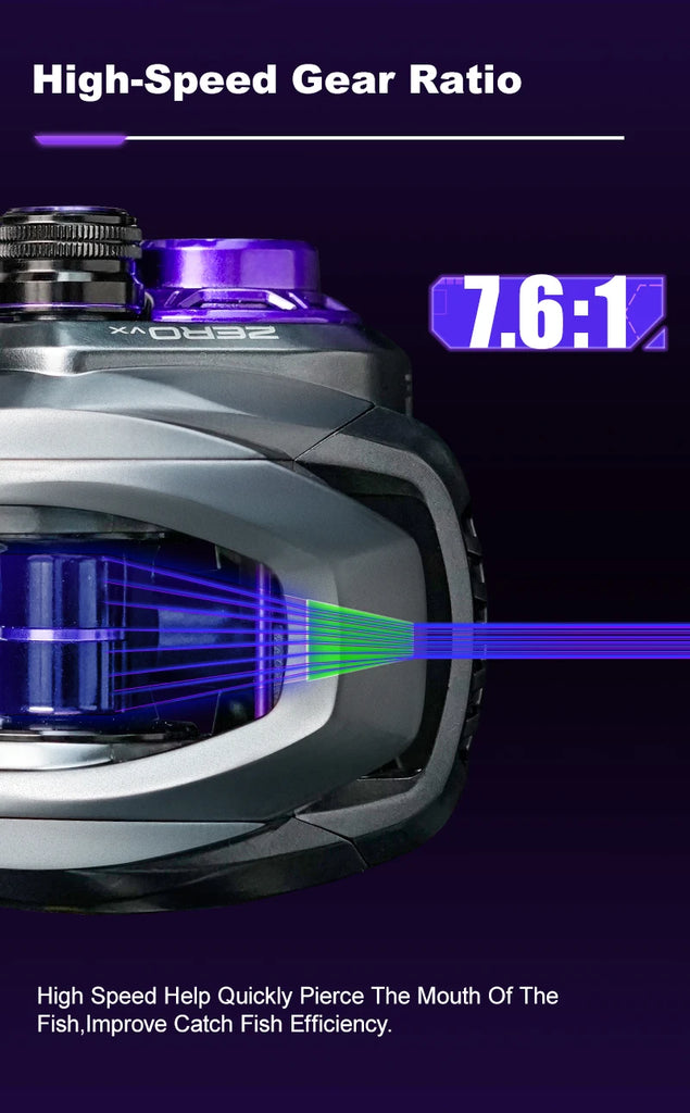 Seasir ZERO-VX Ultralight BFS Baitcasting Reel – 133g, 7.6:1 Gear Ratio, 6+1BB, Max Drag 4kg | Fresh & Saltwater Fishing Reel