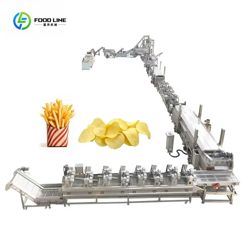 Fully Automatic Potato Chips Frying Production Line – Electric Pringles & Crisps Making Machine