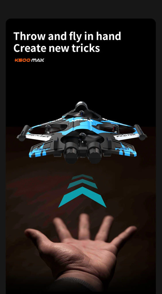 K500 MAX 2.4G Remote Control Fighter Jet Drone with Screen & 360° Rolls
