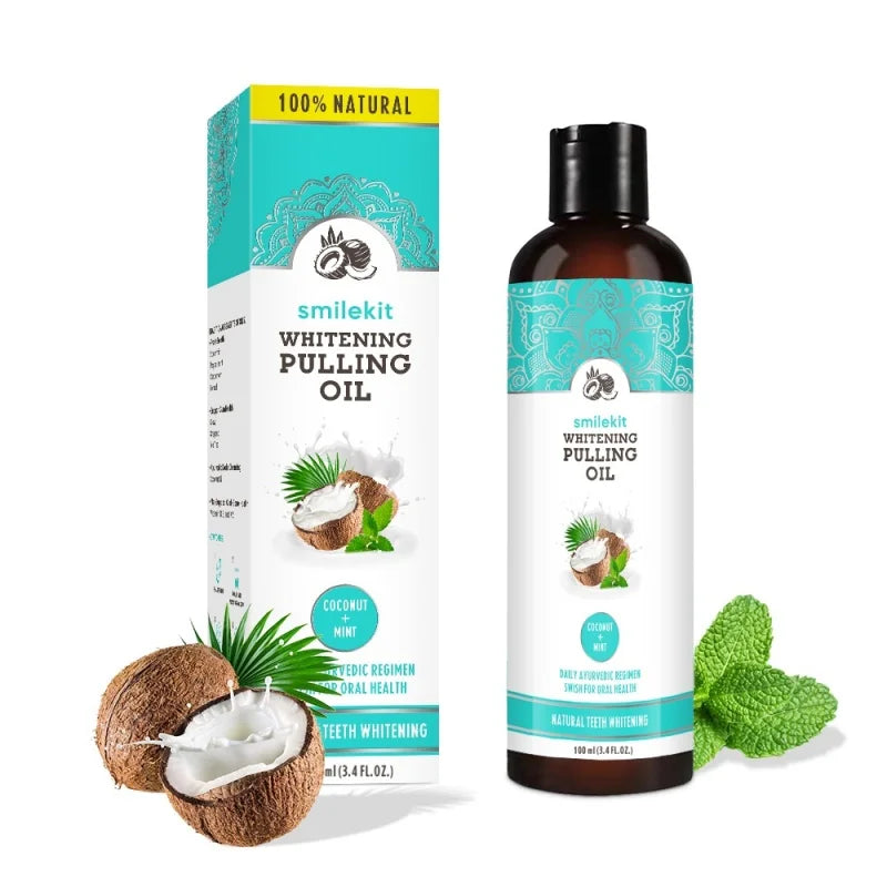 Natural Coconut Mint Pulling Oil Mouthwash Alcohol-Free Fresh Breath & Gum Care 100ml / 237ml
