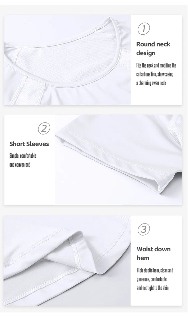 Women’s Breathable Quick-Dry Yoga Top – Short Sleeve Fitness & Workout T-Shirt