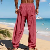 Men's 16-Color Breathable Linen Yoga Pants Loose Casual Sportswear for Spring/Summer thumbnail 11