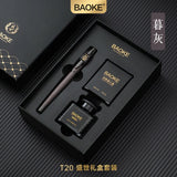 BAOKE T18/T19/T20 Black & Grey Fountain Pen Gift Set with Ink Bottle and 6 Cartridges – Stainless Steel Nib Metal Office Pen thumbnail 34