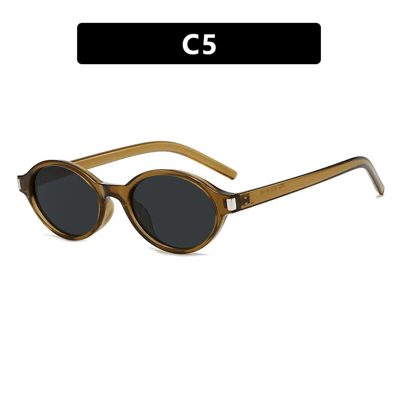 Oval Rice Nail Retro Fashion Sunglasses – Customizable Myopia Lenses 0~-6.0