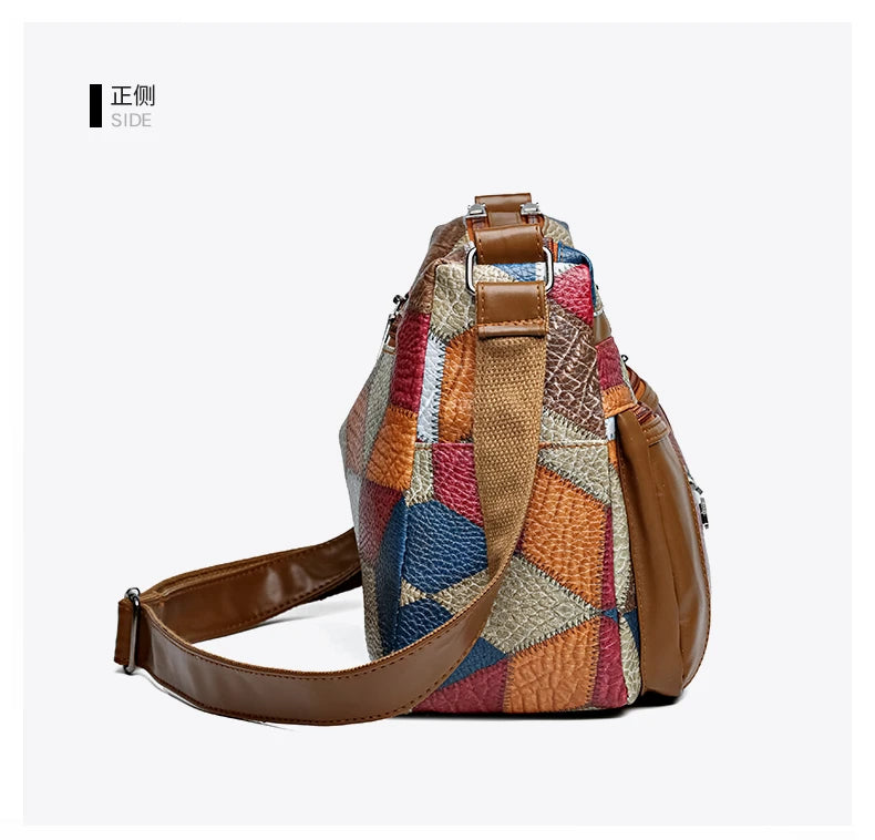 Vintage PU Leather Armpit Shoulder Bag for Women – Geometric Rivet Crossbody Satchel