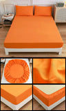 Kuup 3-Piece Solid Colour Queen Bedding Set – Polyester Fitted Sheet & Pillowcases with Elastic Band thumbnail 17
