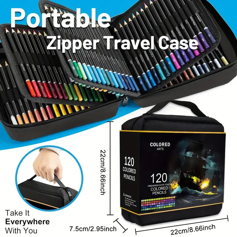 72/120/180/260 Color Lead Pencil Set – Vibrant Watercolor-Style Erasable Art Pencils for Artists & Beginners