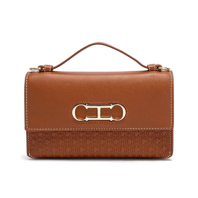 CH Letter Print Crossbody Bag – Elegant Compact Women’s Satchel Handbag