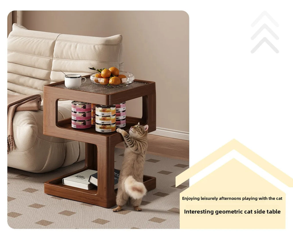 Solid Wood Bedside Table with Storage – Modern Minimalist Bedroom Side Table