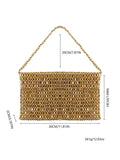 Retro Silver Sequin Metal Handwoven Shoulder Bag – High-End Women’s Square Handbag thumbnail 9