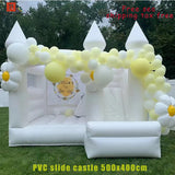 Commercial White Inflatable Bounce House Bouncy Castle 10x10ft with Blower – Kids & Events thumbnail 14