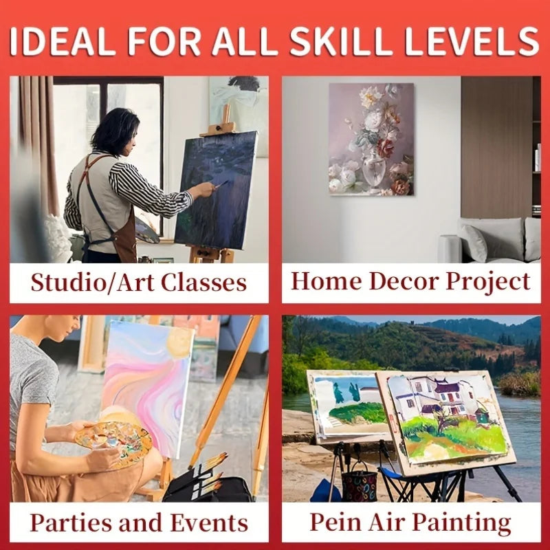 24 Pack 7x9 Inch Blank Painting Canvas Panels by Marie’s – Art Boards for Acrylic, Gouache & Oil Painting