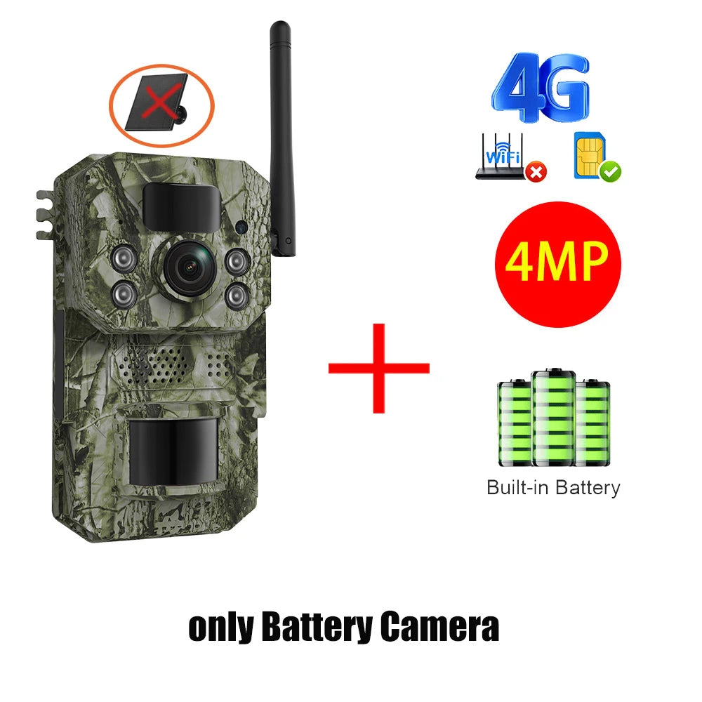 INQMEGA4G 2K 5MP PIR Motion Sensor Hunting Trail Camera with Night Vision & Solar Battery – IP66 Waterproof