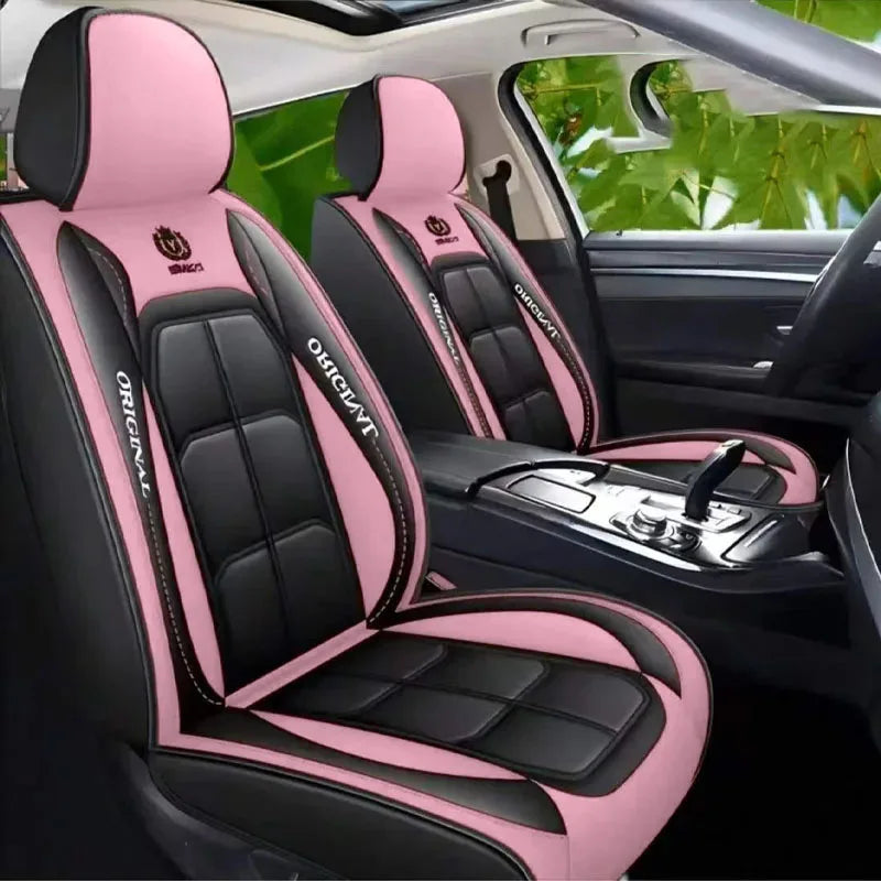 Full Leather Car Seat Cushion – All Season Universal Driver & Passenger Seat Cover Pad | 1pc or 2pcs