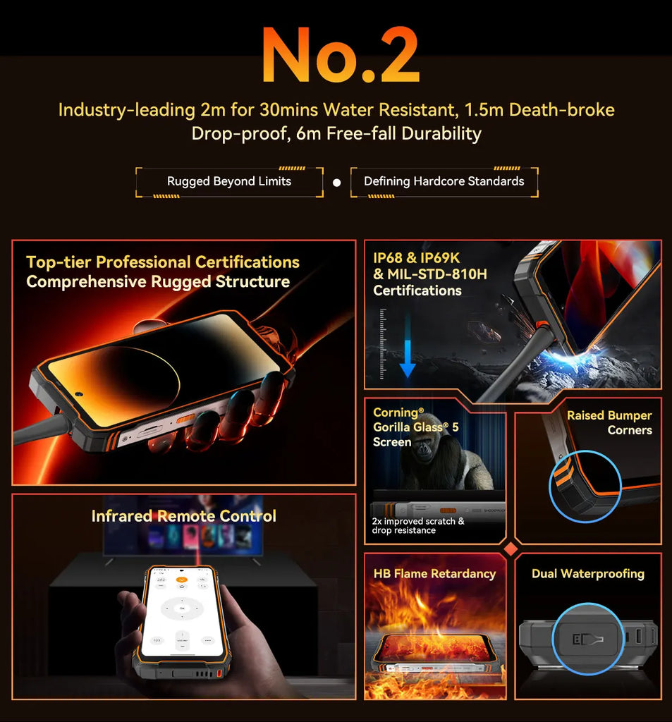 Blackview XPLORE 1 Rugged Smartphone with Walkie Talkie, 20000mAh, 6.78" 120Hz Display, 64MP Camera, MediaTek Dimensity 7050
