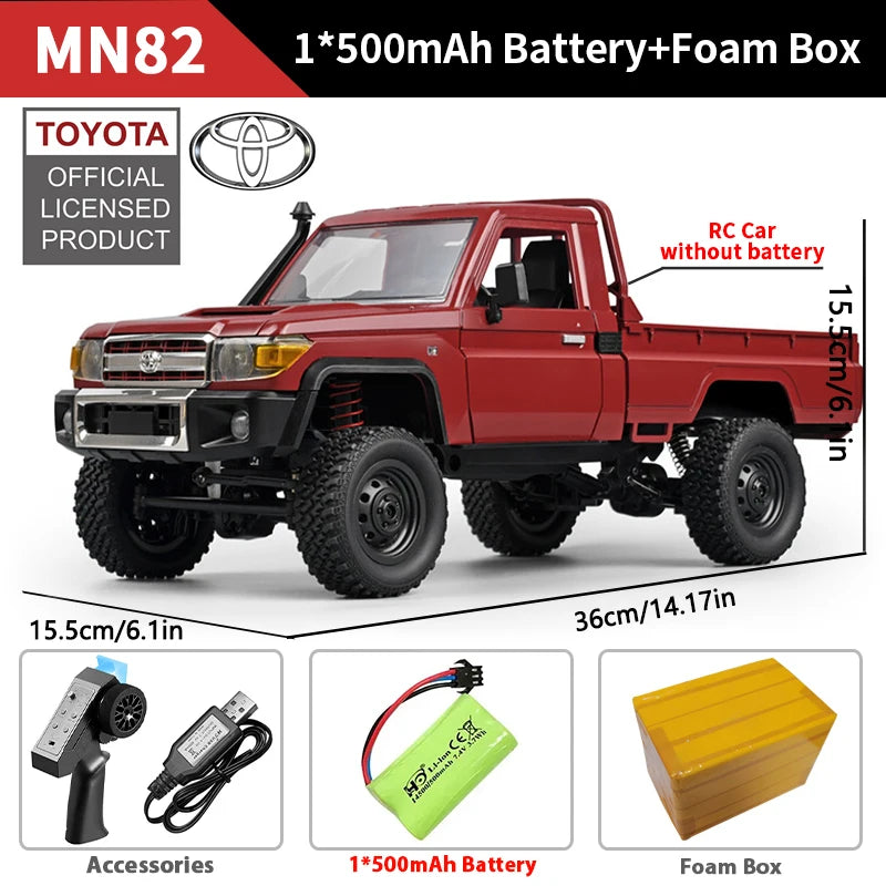 MN82 LC79 1:12 Retro 4WD RC Pickup Truck with LED Lights – Professional Remote Control Off-Road Model