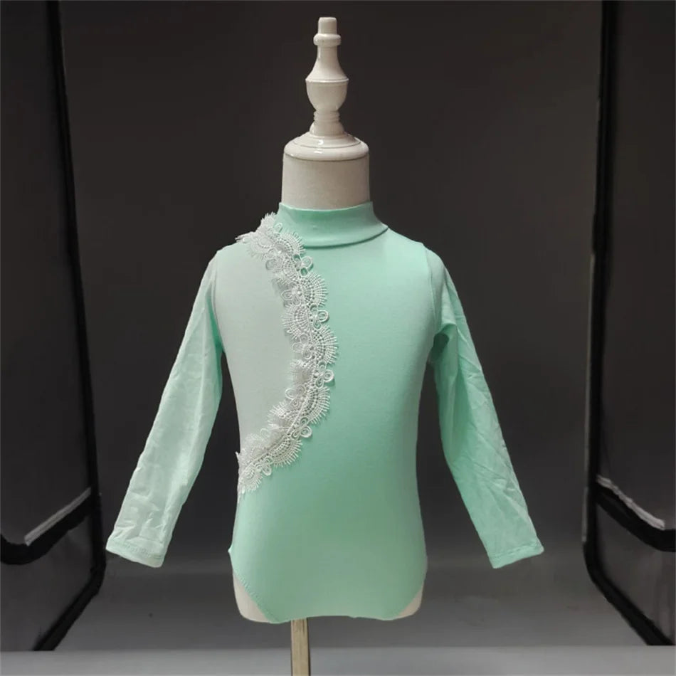 Girls Long Sleeve Ballet Dress Kids Ballet Leotard Tutu Skirt Gymnastics Dance Costume